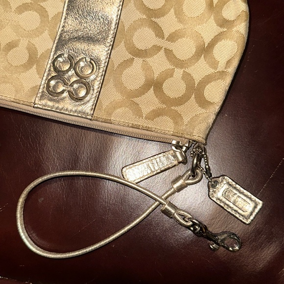 Coach Signature Canvas & Leather Wristlet - Picture 7 of 16